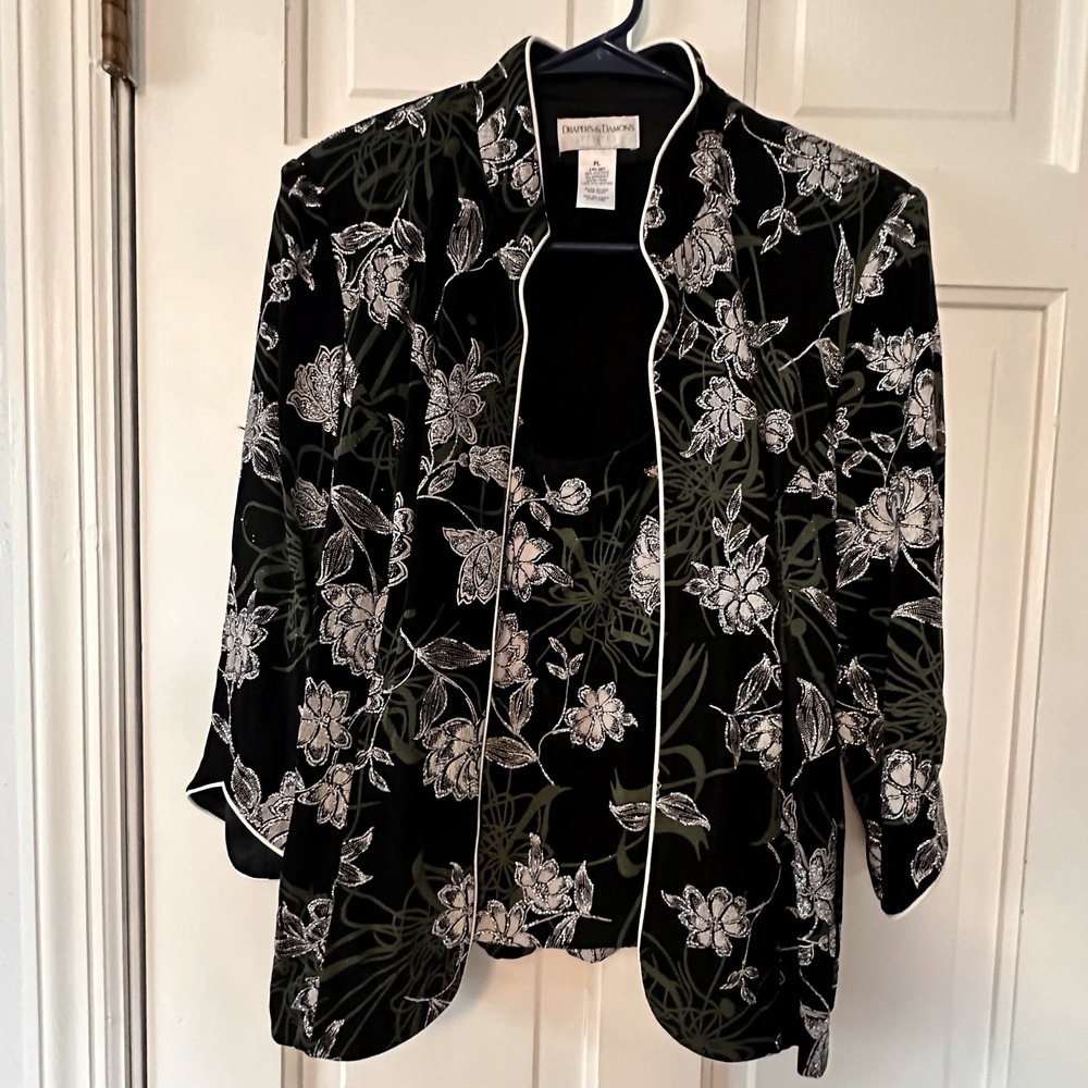 Drapers &‎ Damons Floral 2PC Tank Top & Jacket Set Petite Size PL
